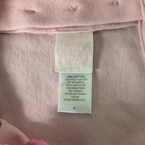 Janie And Jack Dress Girls Sz 5 Pink Sleeveless‎ Flower Applique Button Classic - Picture 3 of 9